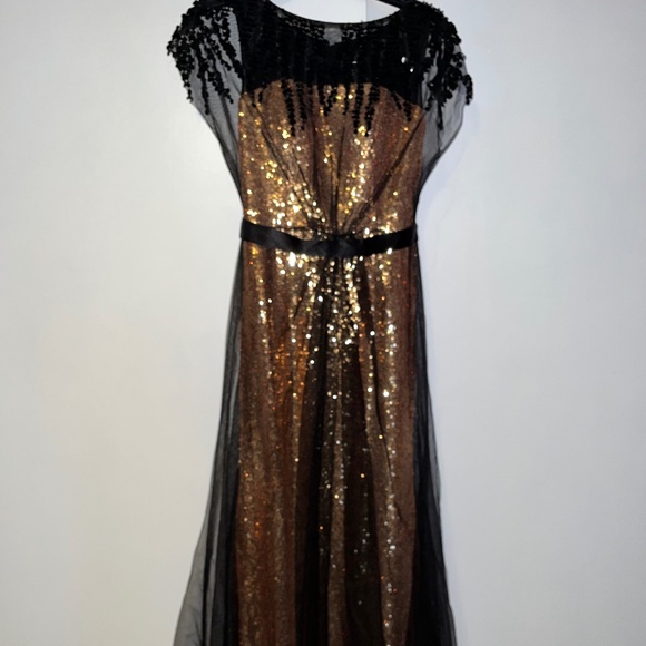 Black and Gold sequince ball gown - Picture 1 of 3